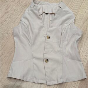 Stylish Cream Button-Up Vest